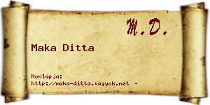 Maka Ditta névjegykártya